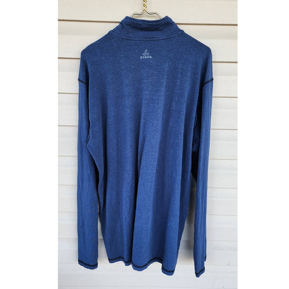 Men's‎ prAna 1/4 Zip Blue Pullover Mock Neck Sweatshirt XXL 2XL - Picture 2 of 5
